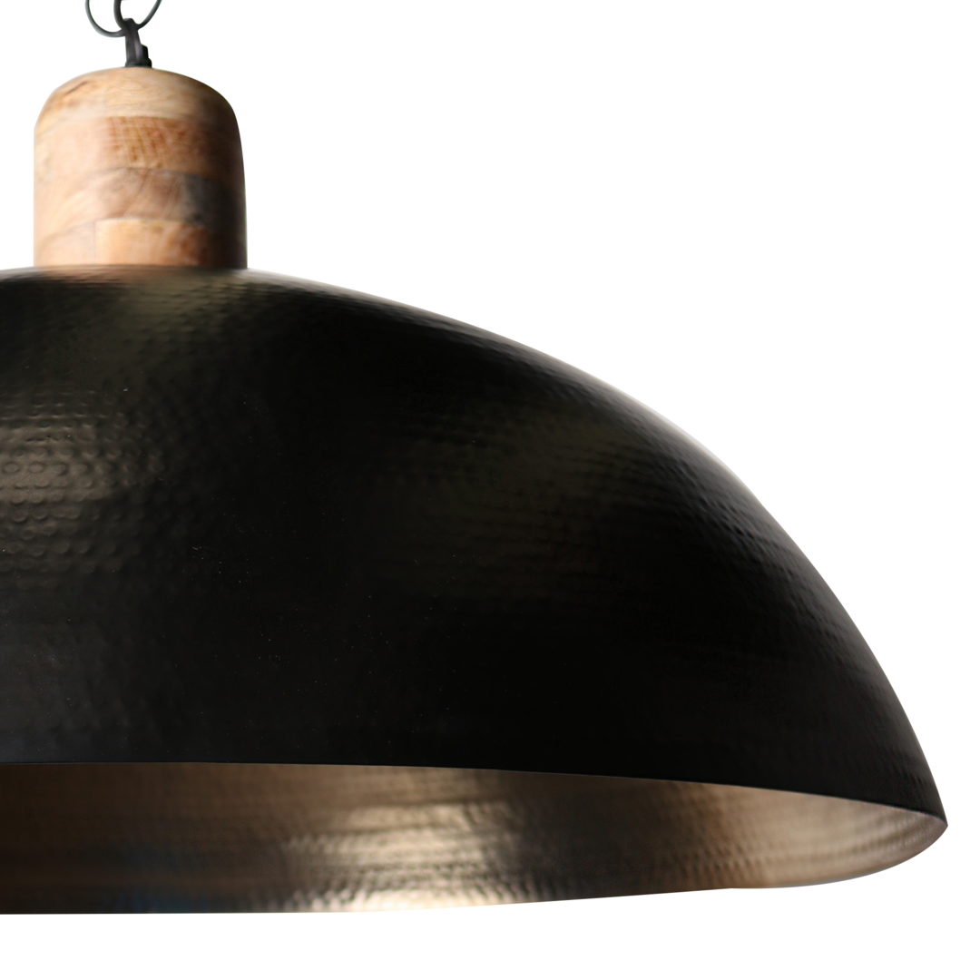 Round Dome Pendant 82cm dia - Black Outside and Gold Inside image 1